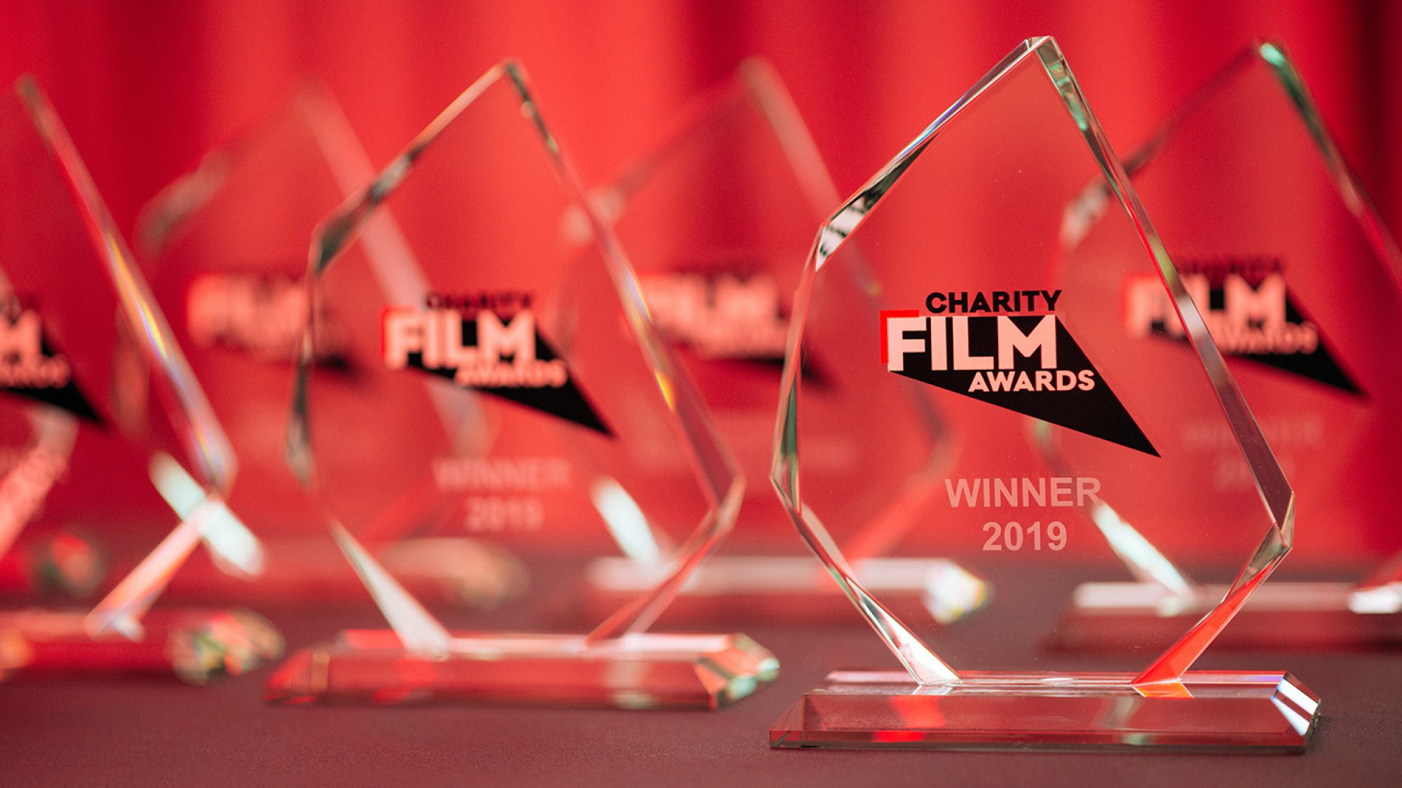 Trophies from Charity Film Awards 2019