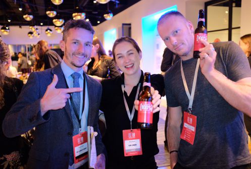 Raw London team showing off sustainable beers at Climate Week 2019