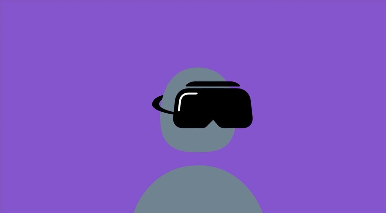 Graphic of user in VR headset from Twitter's B2B content
