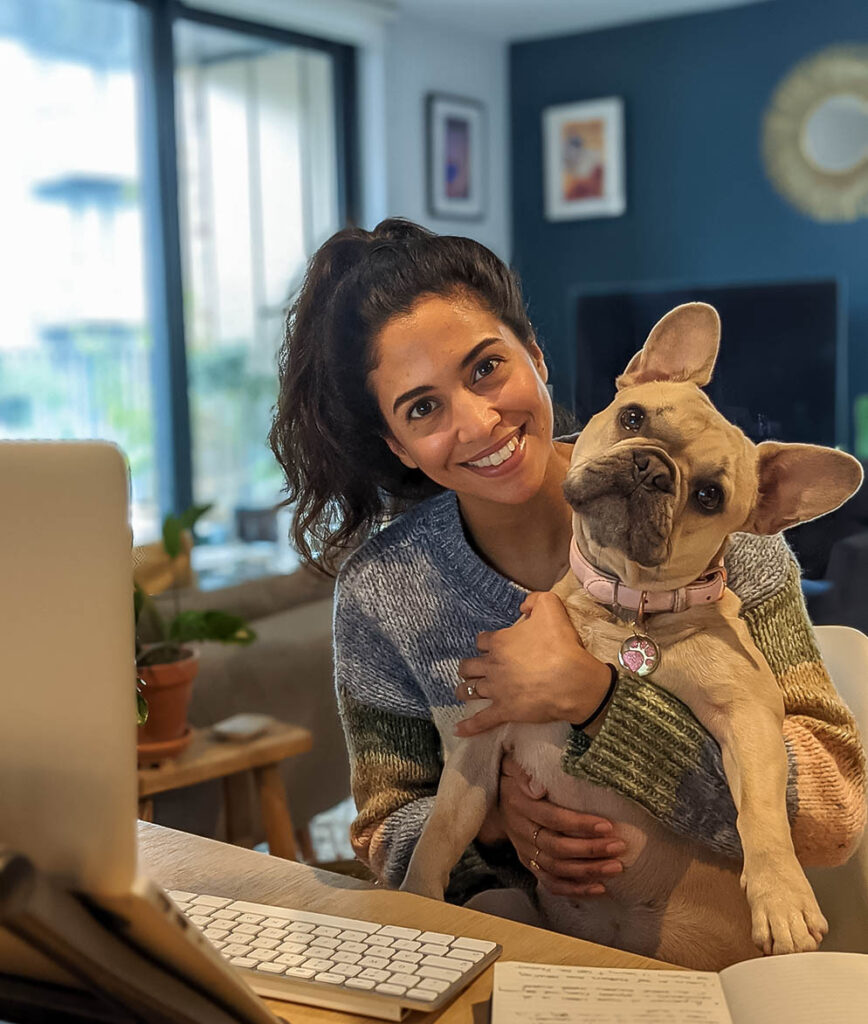 Louise O'Reilly, Campaign Project Manager at Raw London with her dog, Nellie