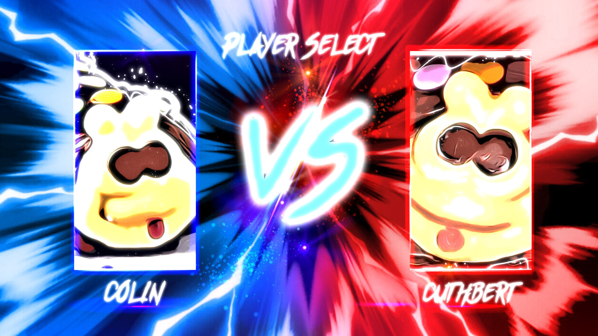 Video game depiction of M&S Colin vs Aldi's Cuthbert the caterpillar