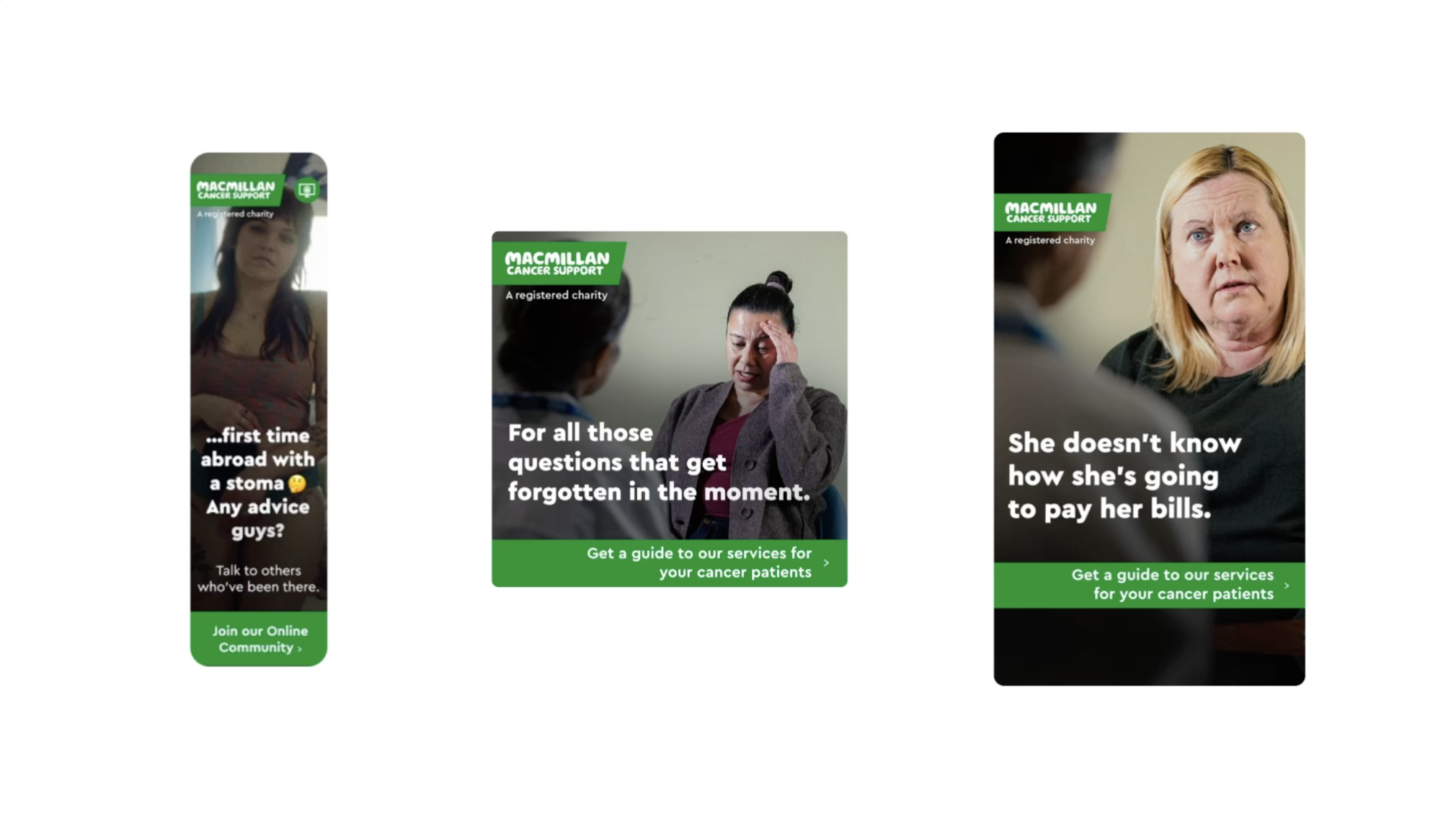 Series of digital assets from Macmillan's strategy across Google, Facebook, Stories and more.